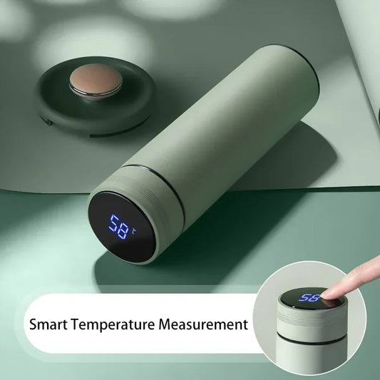 Edelstahl-Thermosflasche mit Smart-Temperaturanzeige 500ml | Grün