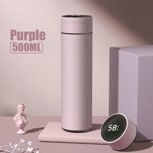 Edelstahl-Thermosflasche mit Smart-Temperaturanzeige 500ml | Pink