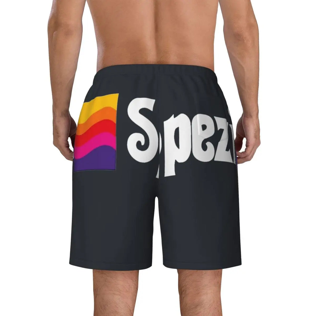 „Paulaner Spezi Badehose / Boardshorts für den Sommer – deutsches Erfrischungsgetränk-Design für Herren, sportliche Badeshorts mit schnelltrocknendem Material