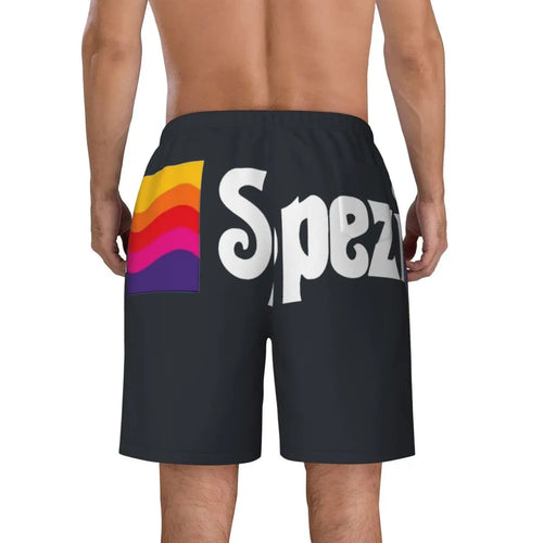 „Paulaner Spezi Badehose / Boardshorts für den Sommer – deutsches Erfrischungsgetränk-Design für Herren, sportliche Badeshorts mit schnelltrocknendem Material